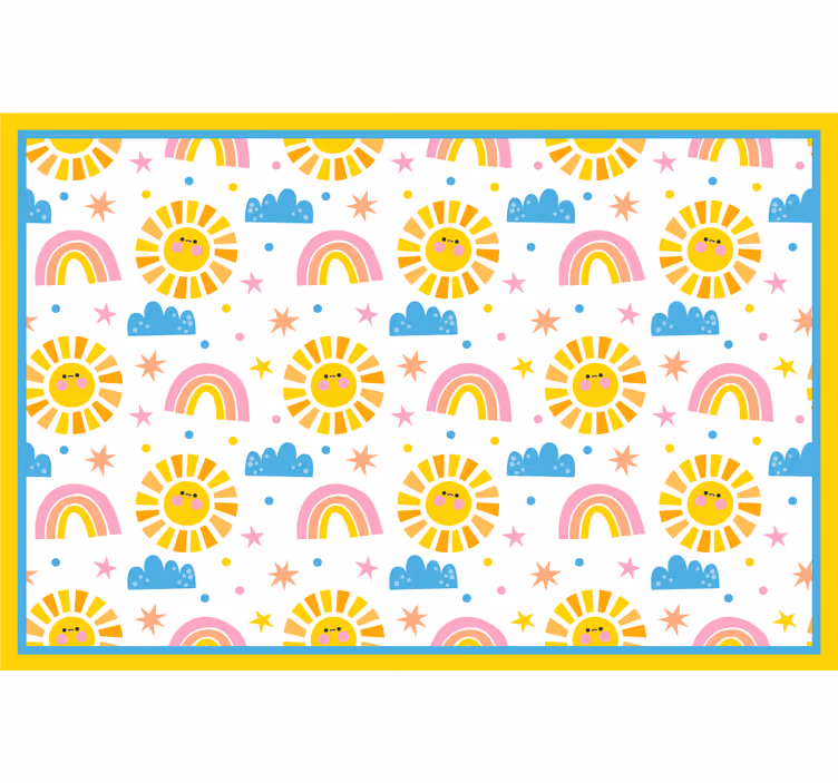 Childrens blind with rainbow suns and clouds design - TenStickers