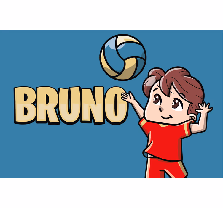 Childrens blind kid volleyball player personalized - TenStickers