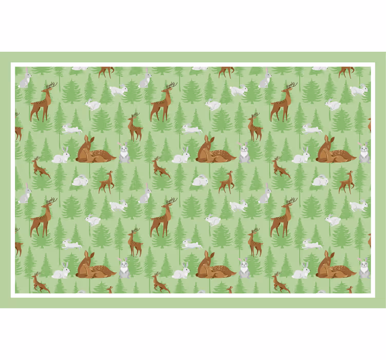 Children's blind featuring forest wild animals and rabbits - TenStickers