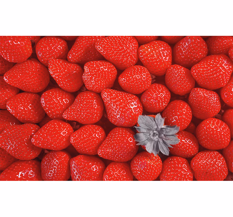 Kitchen blind with vibrant strawberries and bowls - TenStickers