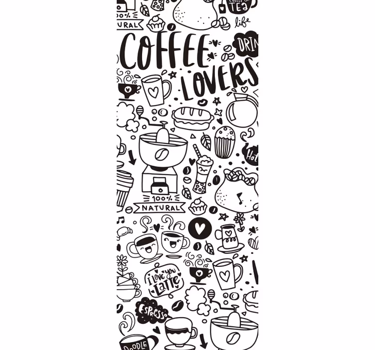 Translucent vinyl coffee time designs kitchen blind - TenStickers