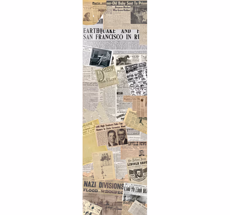 Kitchen blind newspaper clippings decorative vinyl - TenStickers