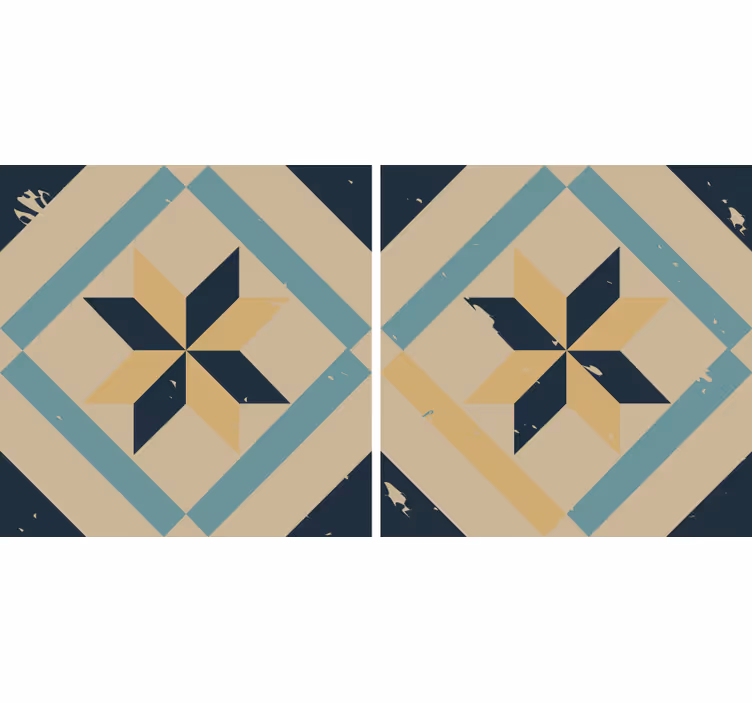 Kitchen blind with elegant cement tile design - TenStickers