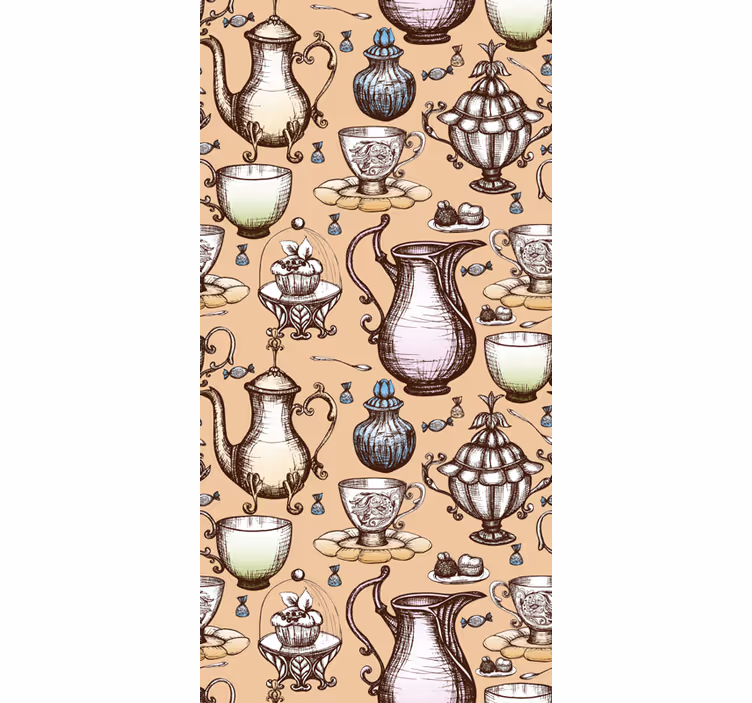 Kitchen blind tea pot set - TenStickers