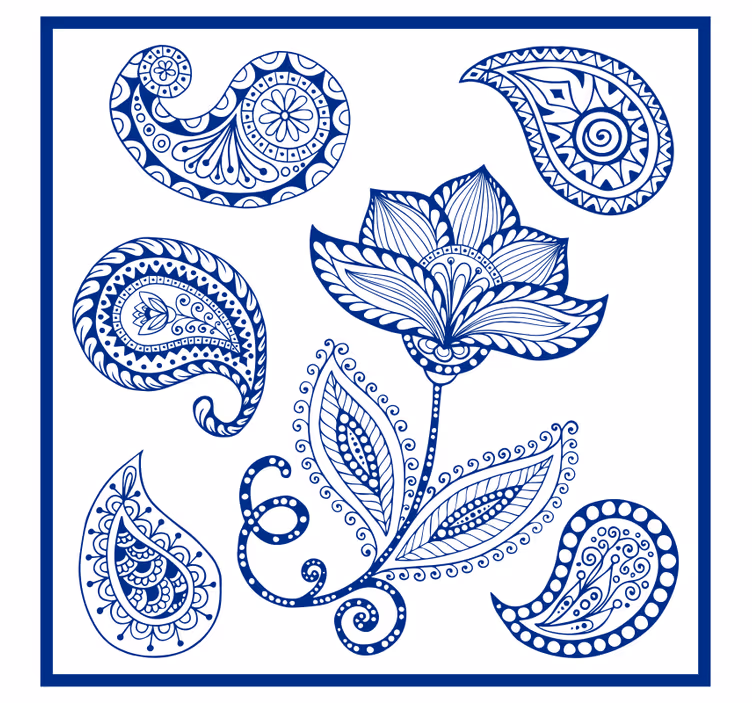 Kitchen blind with paisley and flowers design - TenStickers