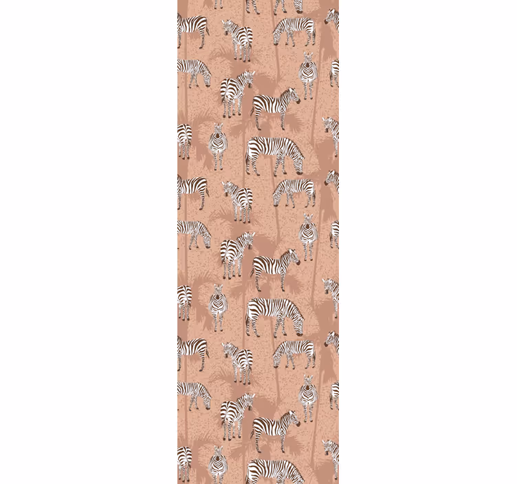 Kitchen blind zebra and palms brown fridge - TenStickers