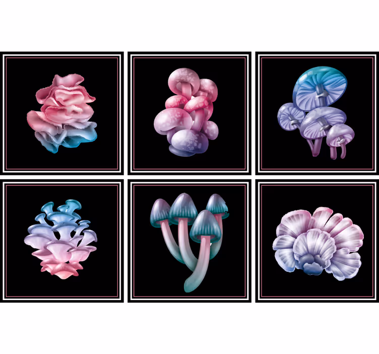 Kitchen blind set of enchanted mushrooms - TenStickers