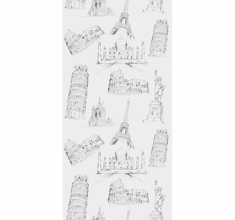 Kitchen blind most famous monuments pattern - TenStickers