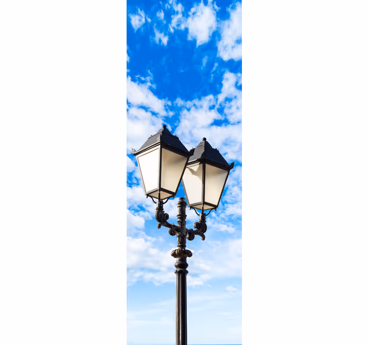 Kitchen blind streetlamp and clouds - TenStickers