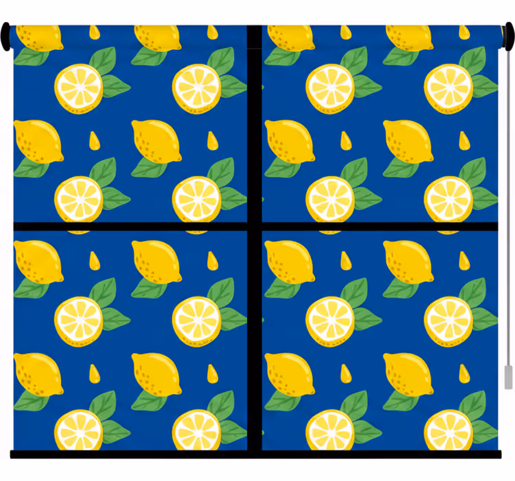 Kitchen blind with hand-drawn lemon tiles - TenStickers