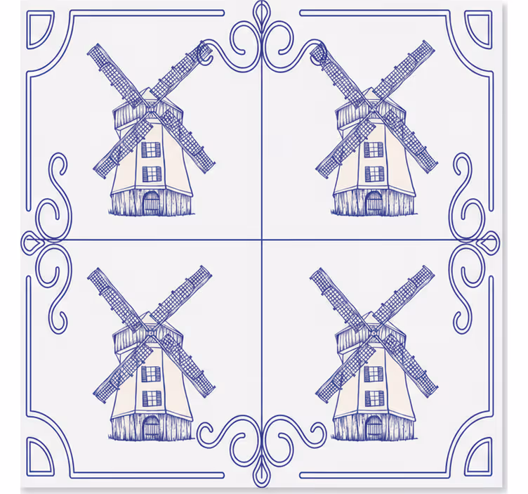 Kitchen blind in four mills design - TenStickers