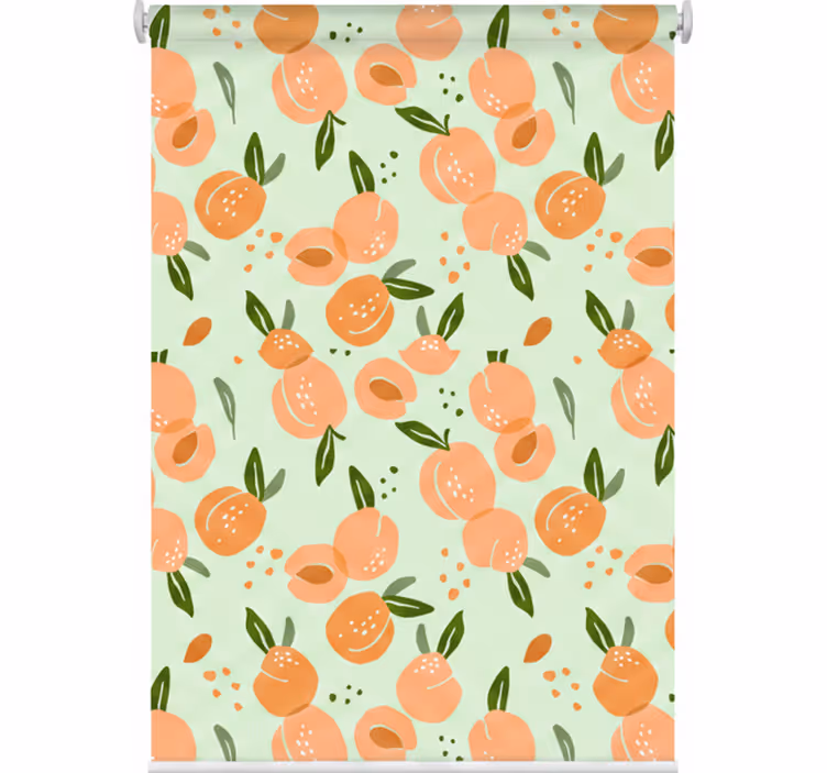 Kitchen blind with peaches on green background - TenStickers