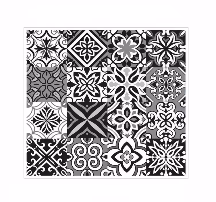 Kitchen blind in bold black geometric design - TenStickers