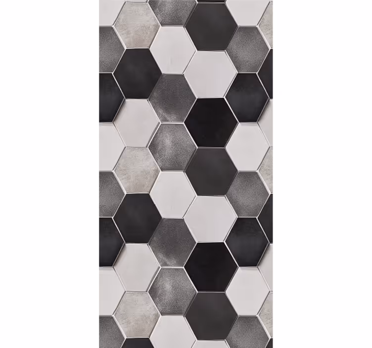 Kitchen blind in grey hexagons - TenStickers