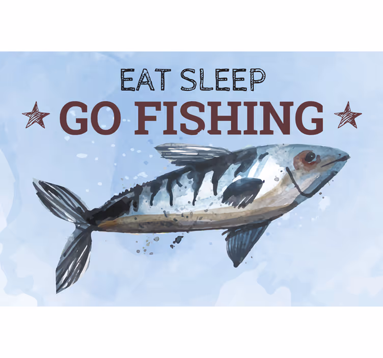 Blue blind abstract seafood art print - TenStickers