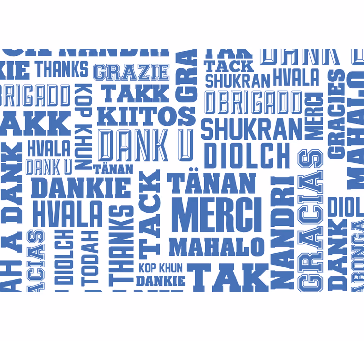 Blue blind gracias merci danke arigato ありがとう - TenStickers