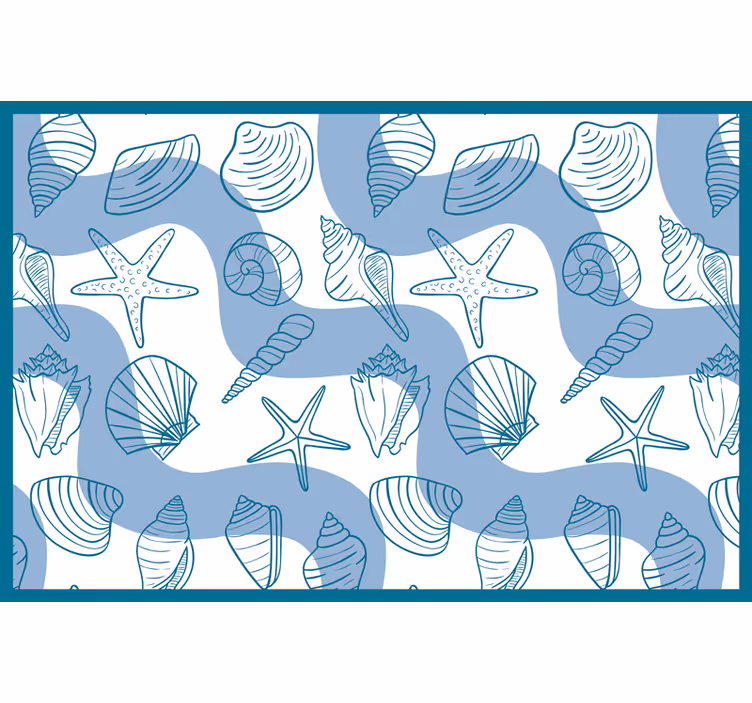Blue blind with seashell patterns - TenStickers