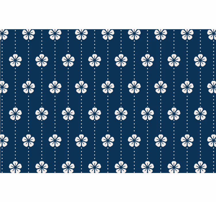 Blue blind with blue floral patterns - TenStickers