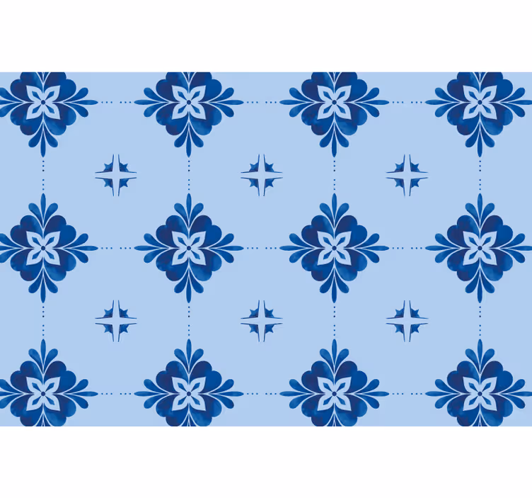 Blue blind with blue swirl tiles - TenStickers