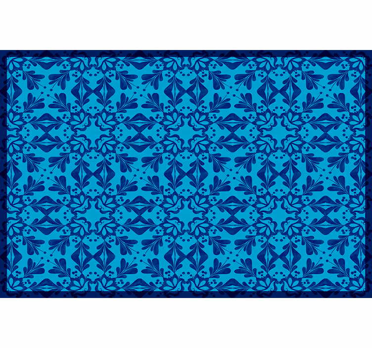 Blue blind floral mosaic placemat - TenStickers
