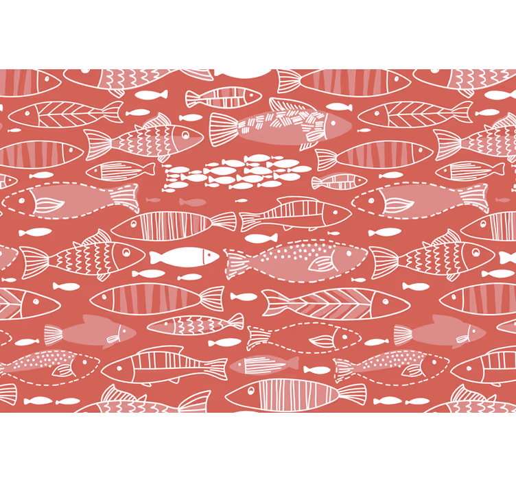 Red blind with abundance of fish under sea - TenStickers