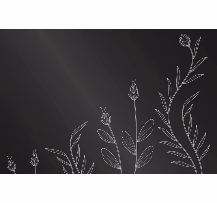 Black blind with elegant plant background - TenStickers