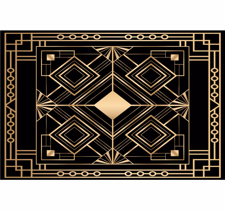 Black blind with modern art black and gold pattern - TenStickers