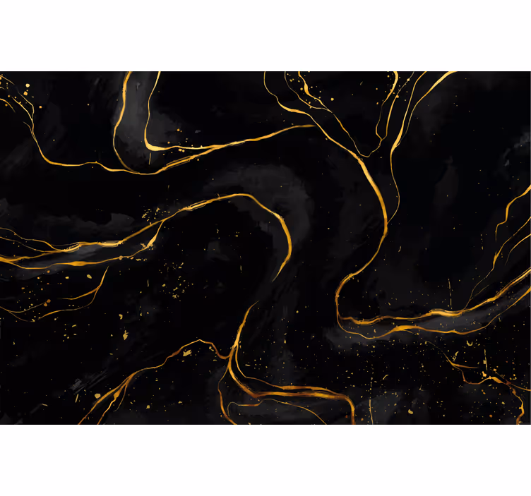 Black blind in black and golden marble - TenStickers