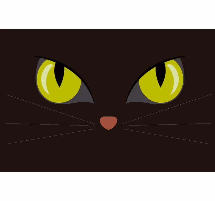 Black blind frightful black halloween cat - TenStickers