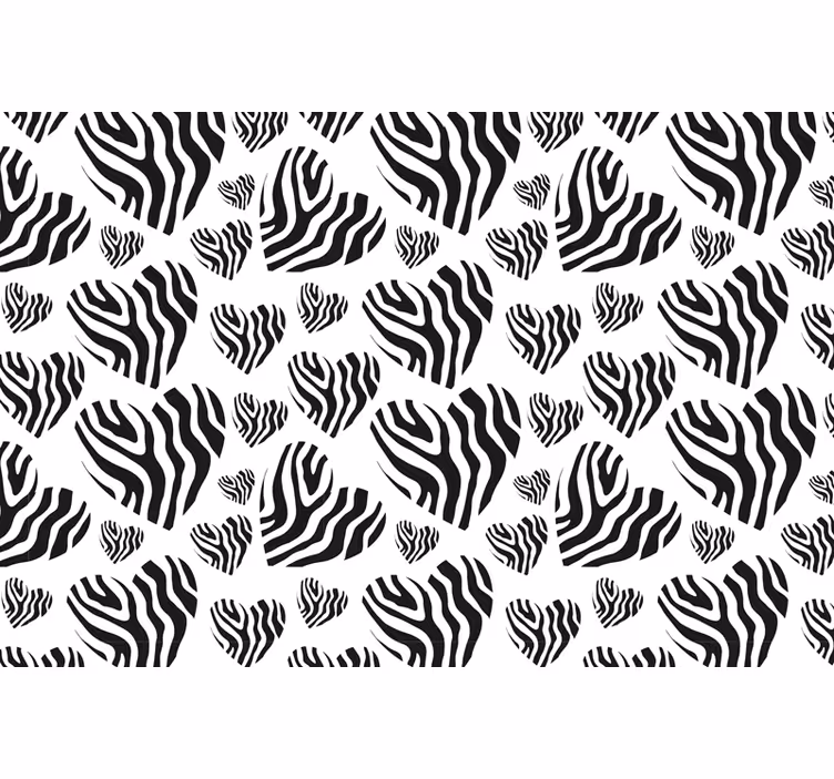 Black blind zebra heart print - TenStickers