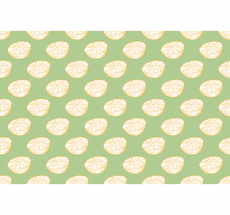Green blind with hand-drawn lemon design - TenStickers