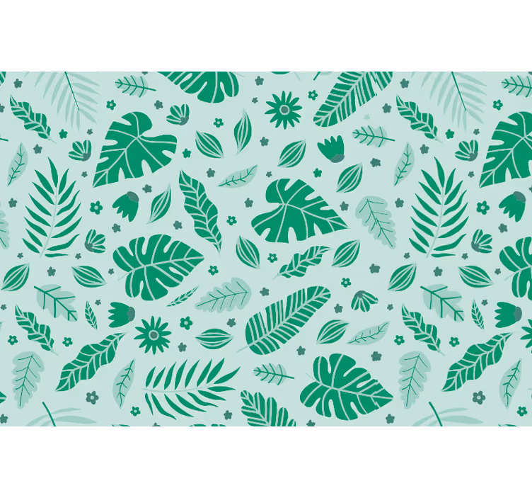 Green blind with tropical leaves design - TenStickers