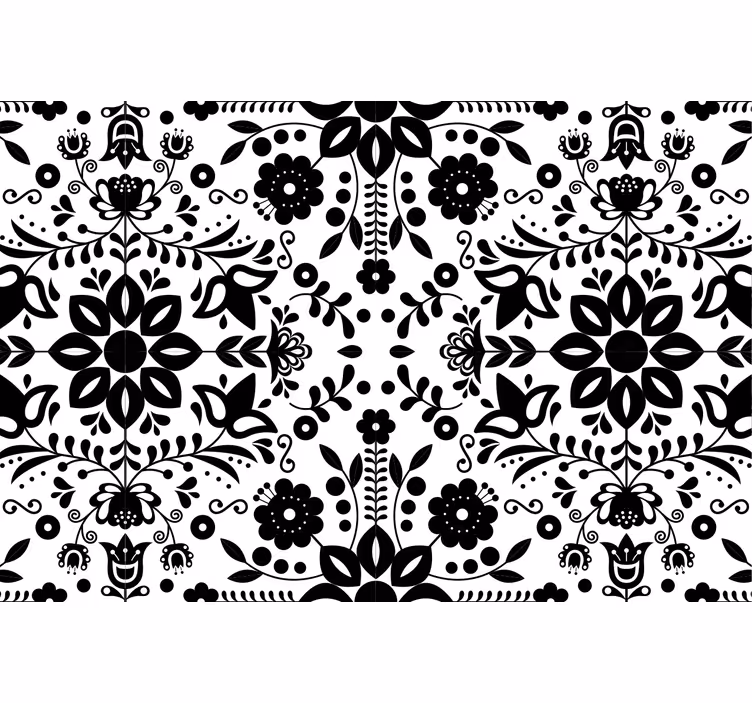 Grey blind with black folk pattern design - TenStickers
