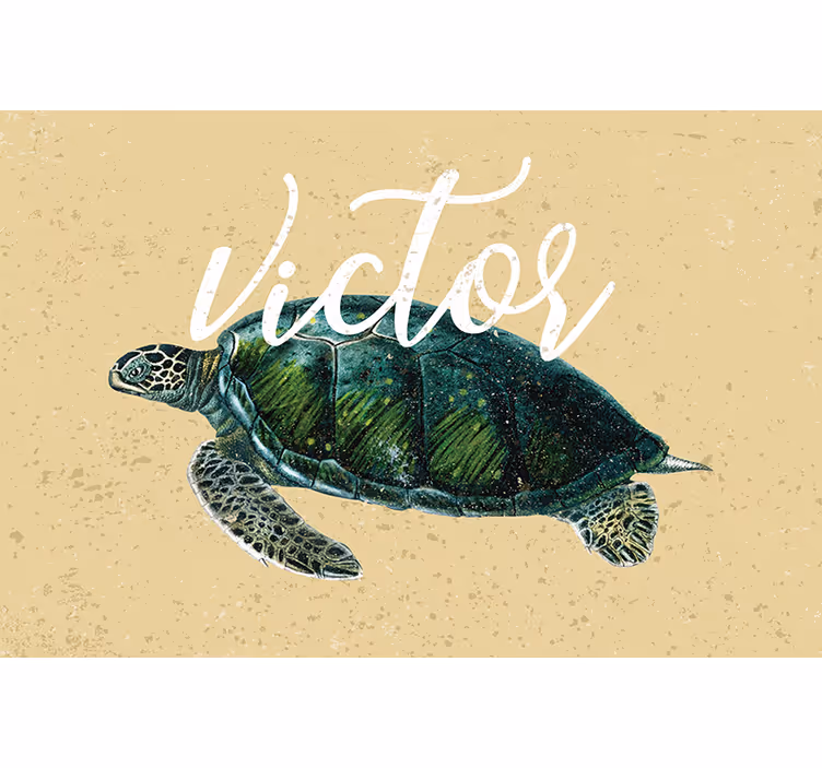 Beige blind sea turtle personalized name - TenStickers
