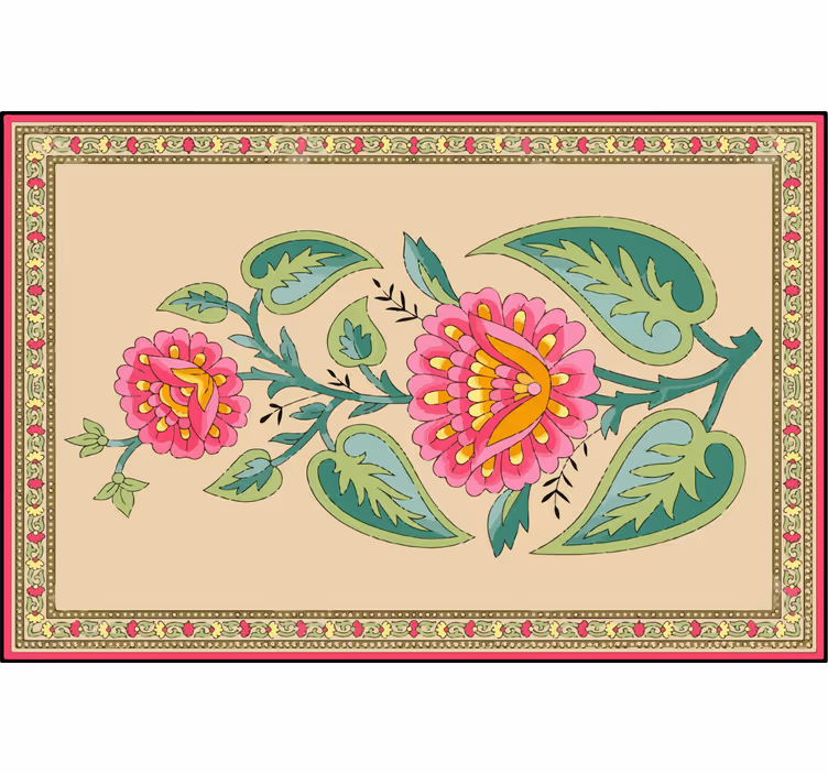 Beige blind with indian mughal flower design - TenStickers