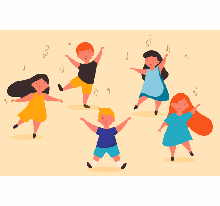 Beige blind for kids dancing - TenStickers