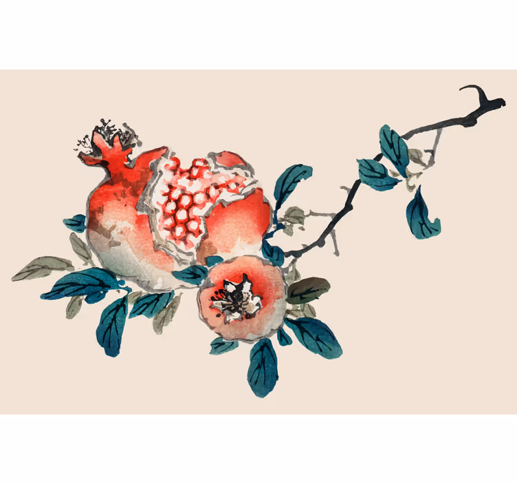 Beige blind with fruits on a tree design - TenStickers