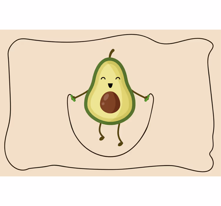 Beige blind with funny avocado on jump rope - TenStickers