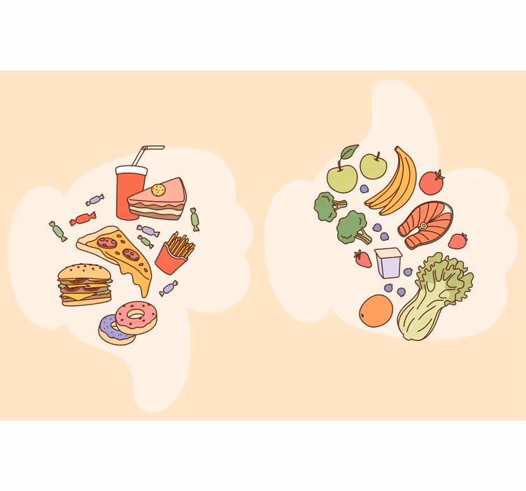 Beige blind with diet food-shaped design - TenStickers