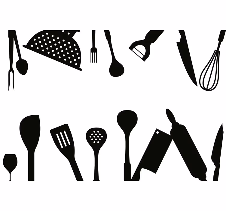 Black blind kitchen tools - TenStickers