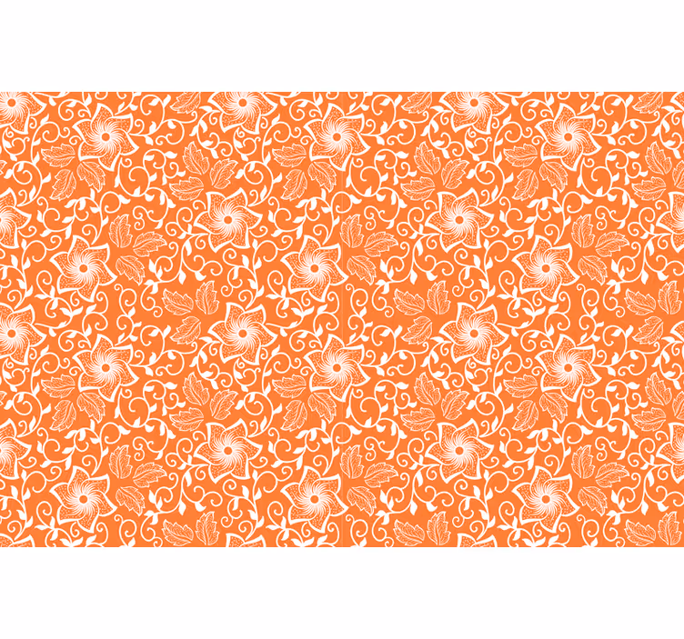Orange blind paisley floral design - TenStickers