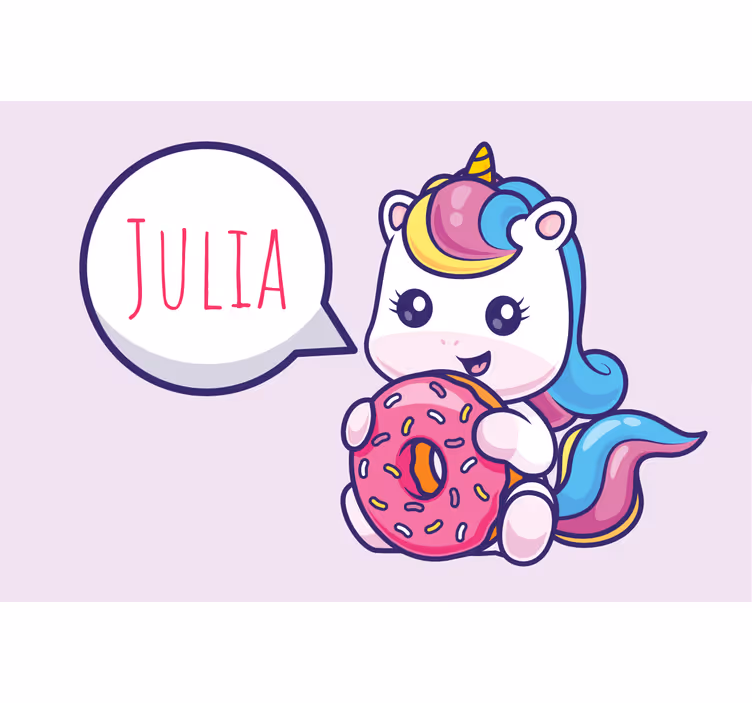 Purple blind unicorn with donut design - TenStickers