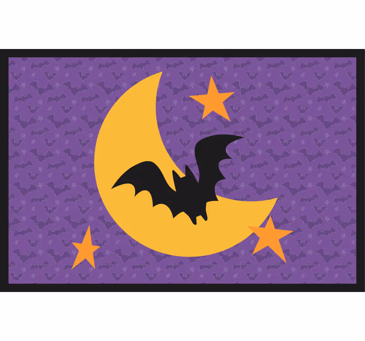 Purple blind moon stars and bat placemat - TenStickers