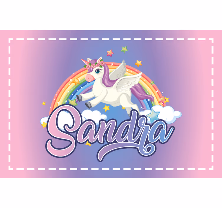 Purple blind beautiful unicorn customizable for kids - TenStickers