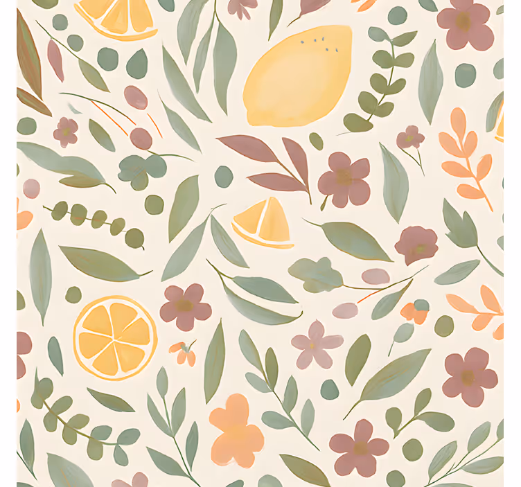 Outdoor blind lemon floral design - TenStickers