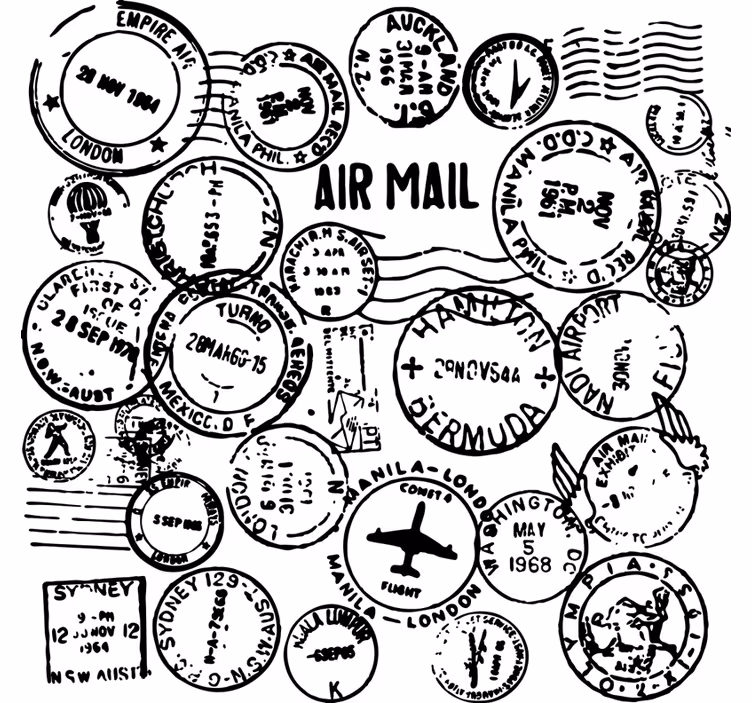 Office blind passport stamp decorative vinyl - TenStickers