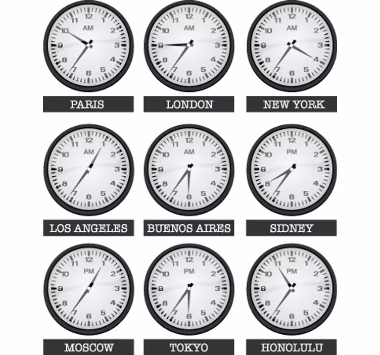 Office blind world time decorative vinyl - TenStickers