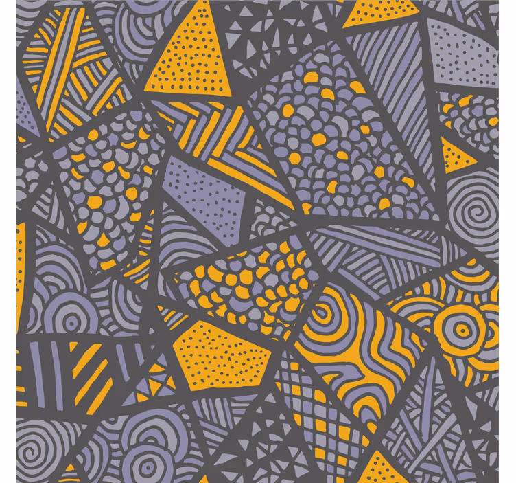 Office blind in gray and yellow triangles - TenStickers