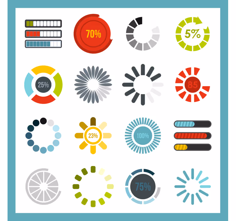 Office blind with loading indicators - TenStickers