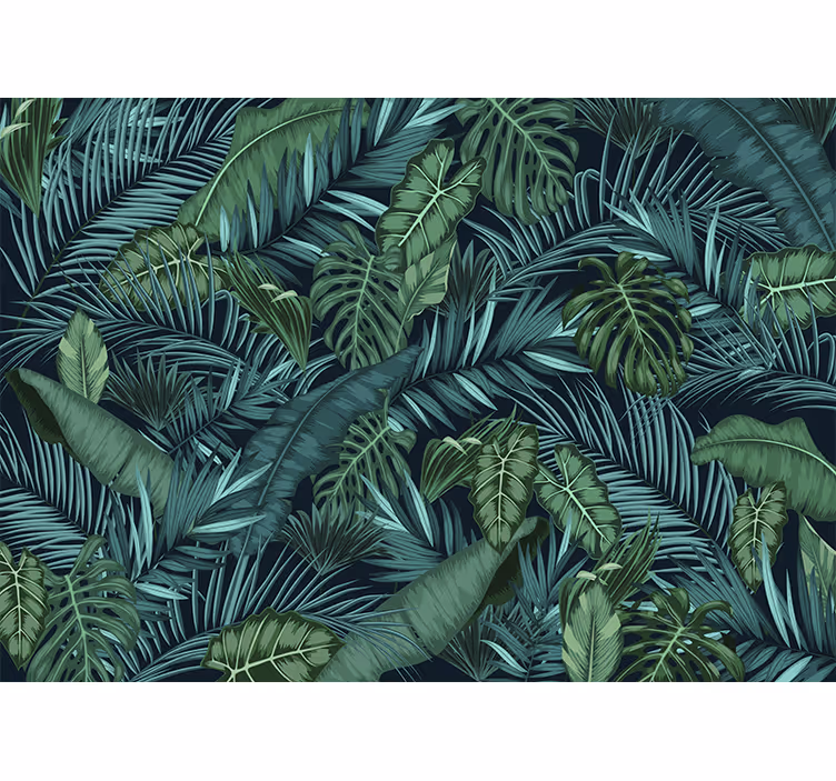 Bedroom blind jungle wallpaper - TenStickers